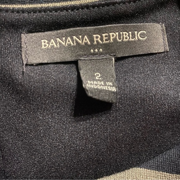 Banana Republic Sleeveless Black Tan Striped Sleeveless Sheath Dress - Picture 4 of 5